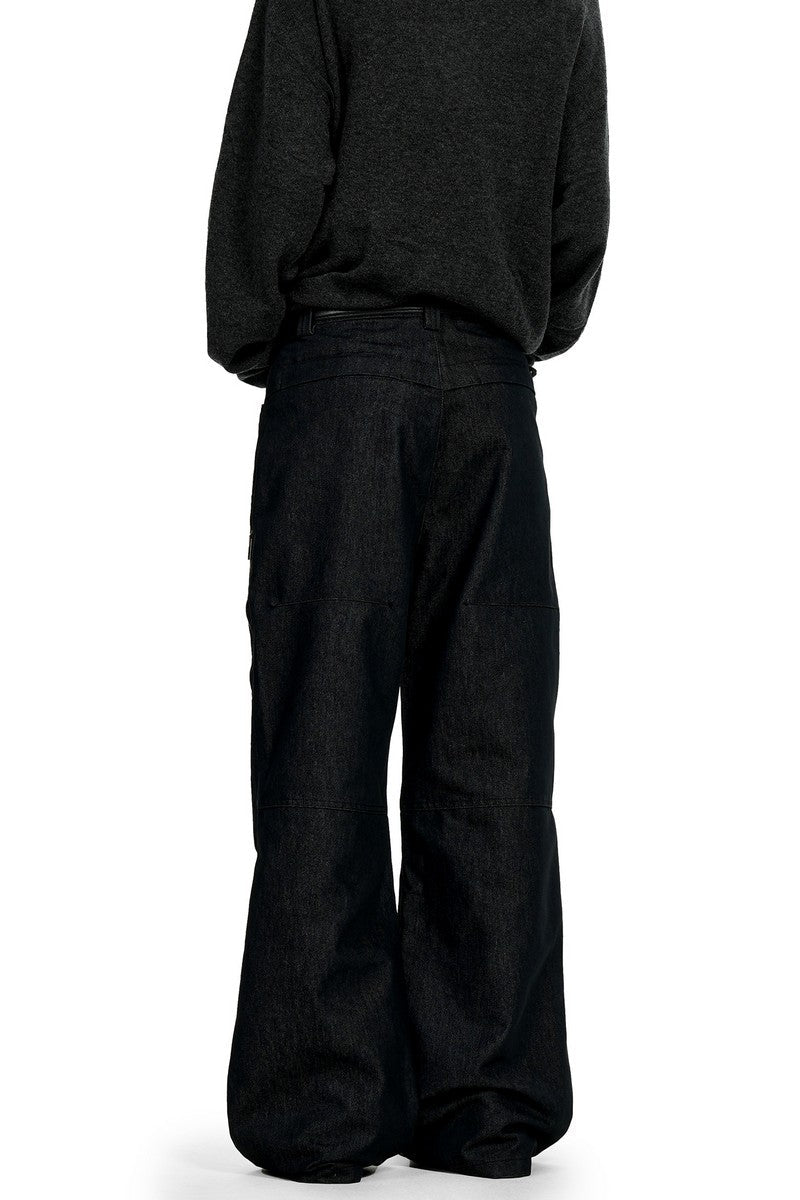 Raw Denim Black Wide Leg Jeans