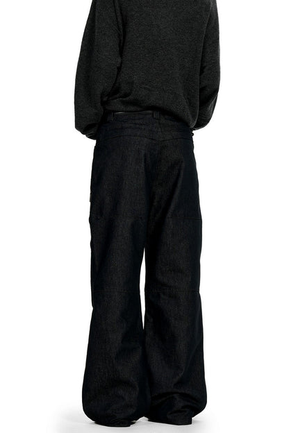 Raw Denim Black Wide Leg Jeans