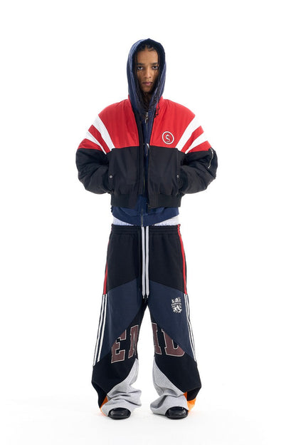 Colorblock Bomber Puffer Jacket