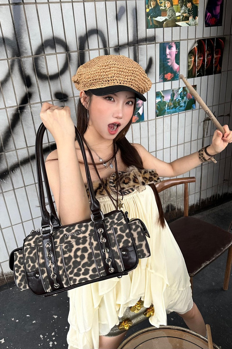 Y2K Leopard Bowling Bag
