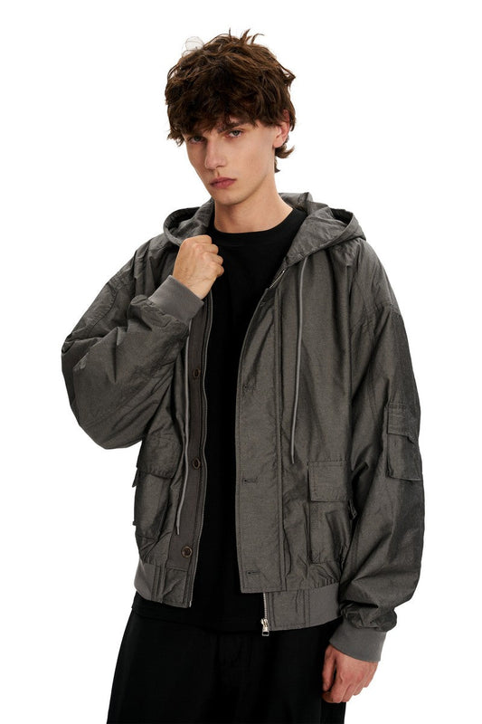 Hooded Utility Work Jacket
