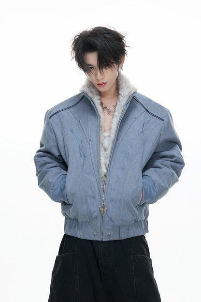 Washed Canvas Fleece Jacket