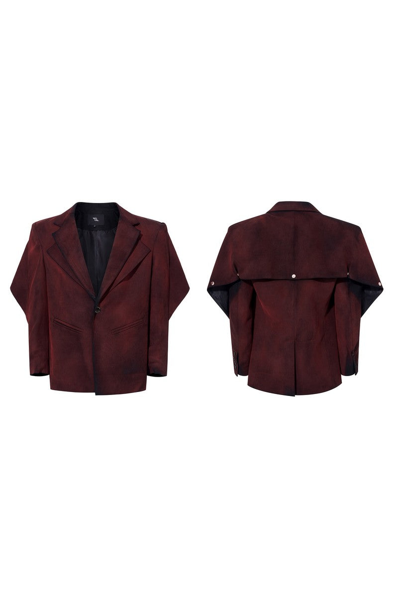 Distressed Suede Layered Blazer