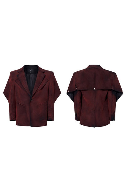 Distressed Suede Layered Blazer