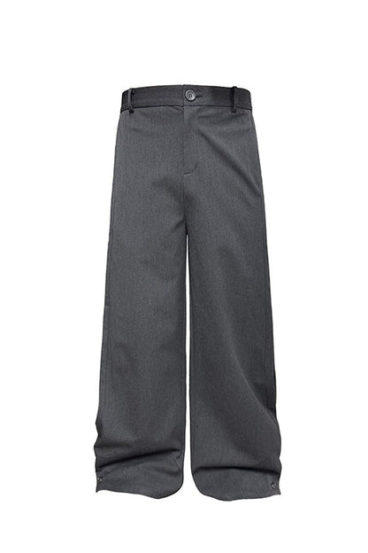 Side Pleated Wide Leg Trousers