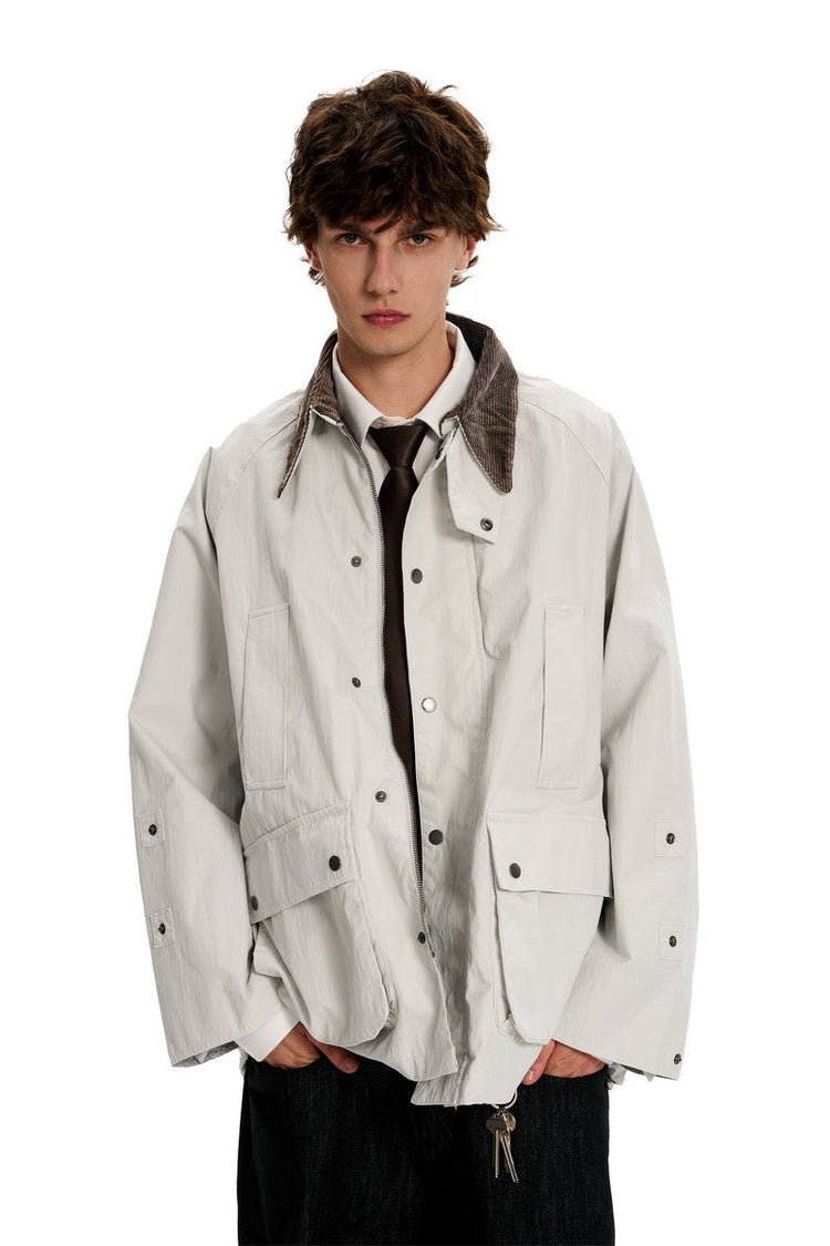 Corduroy Collar Casual Jacket — Trenqor Basics — view 3