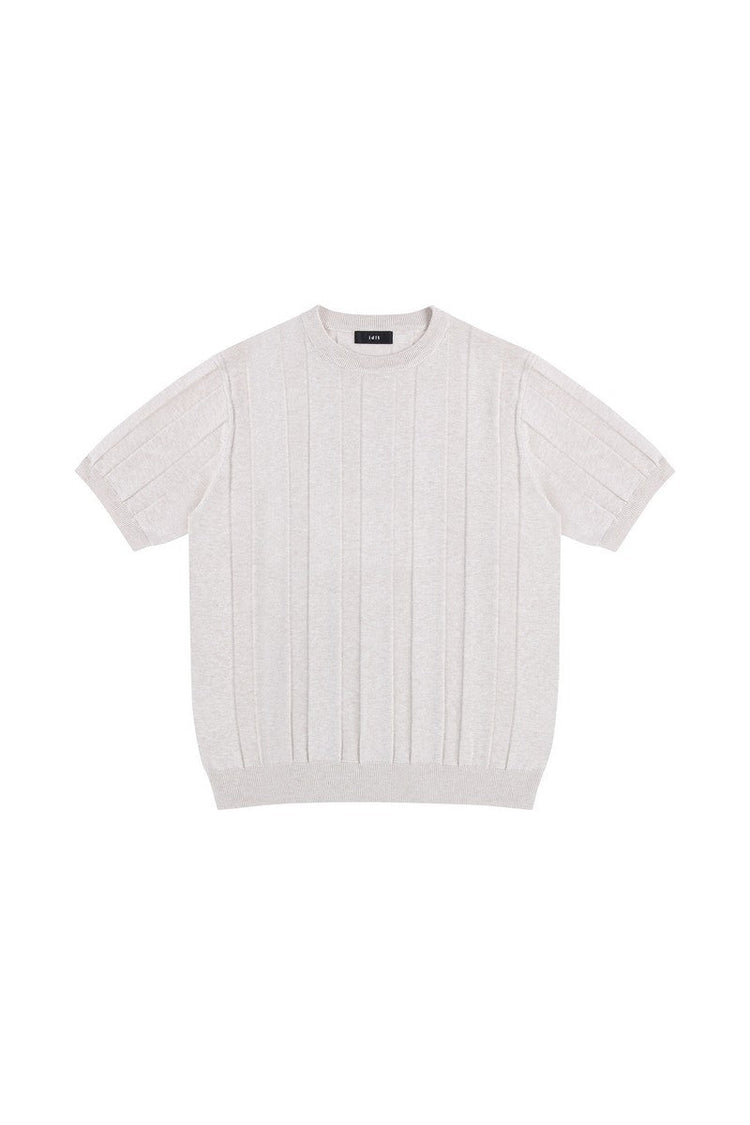 Linen Blend Knit T-Shirt — IDLT — view 4
