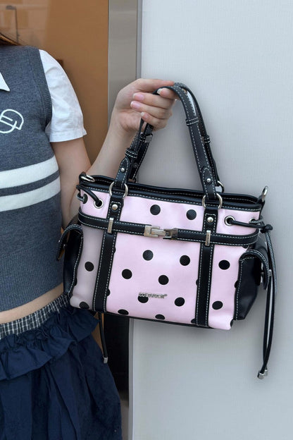 Polka Dot Basket Bag