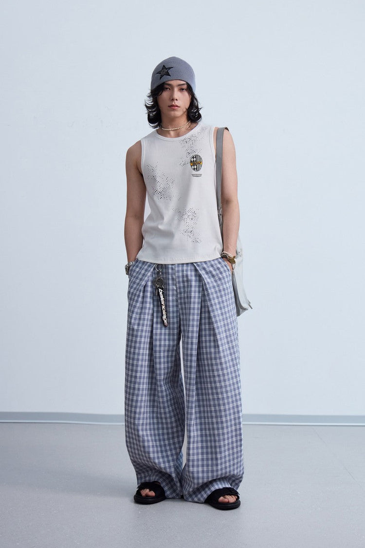 Pleated Plaid Wide Pants — PeopleStyle