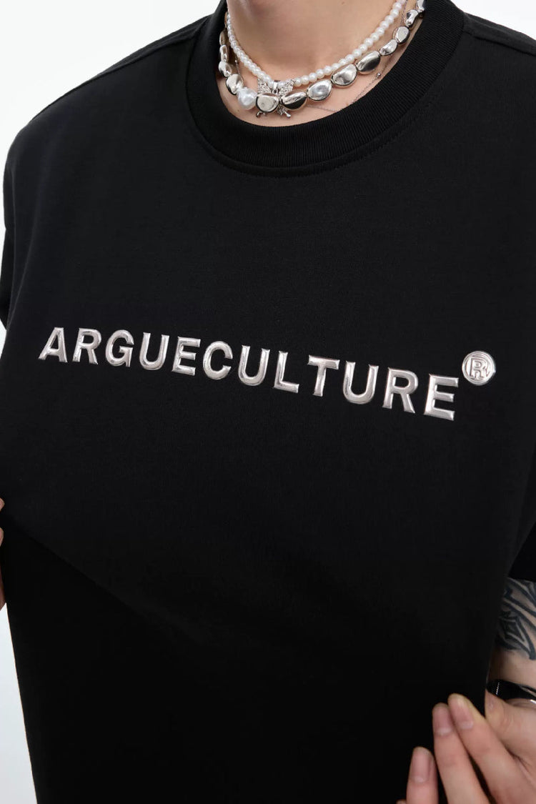 Metal Logo Shoulder Pad Tee — Argue Culture — view 5
