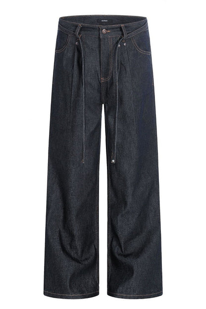 Drawstring Raw Denim Jeans