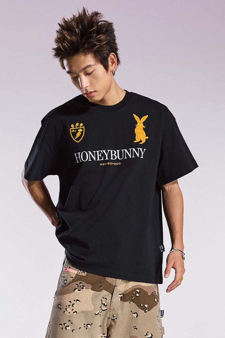 Embroidered Bunny Graphic Tee — Remedy — view 9