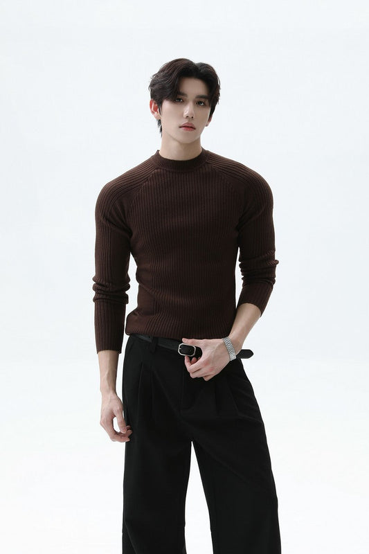 Ribbed Slim Fit Knit Tee — Turntide
