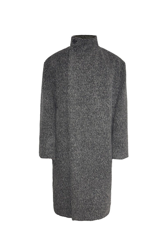 Pleated Cocoon Wool Overcoat — JCAESAR