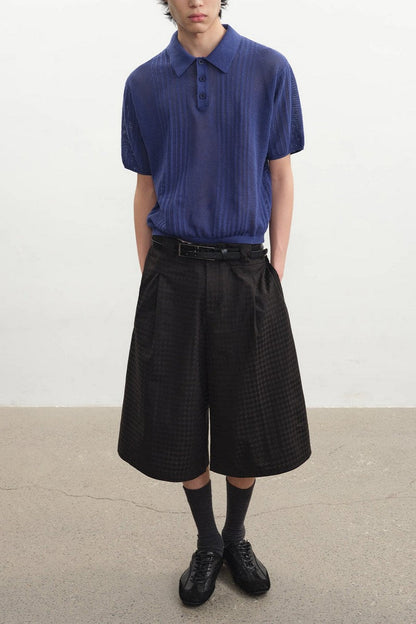 Open Knit Polo Tee