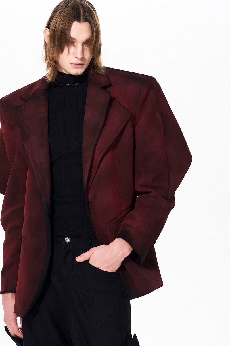 Distressed Suede Layered Blazer