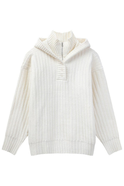 Heavyweight Layered Look Hooded Sweater