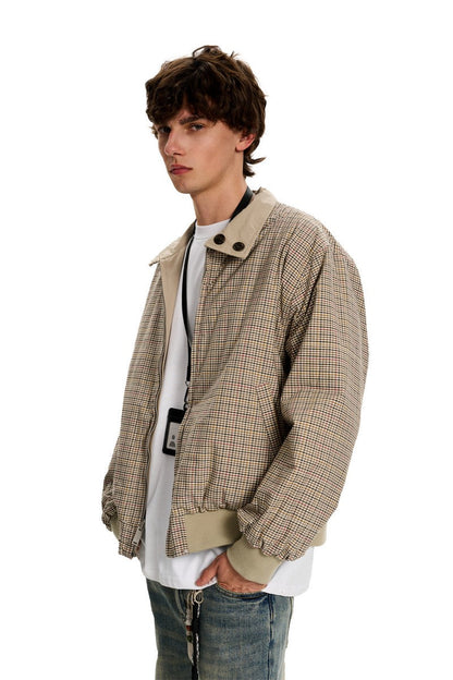 Reversible Plaid Collar Jacket