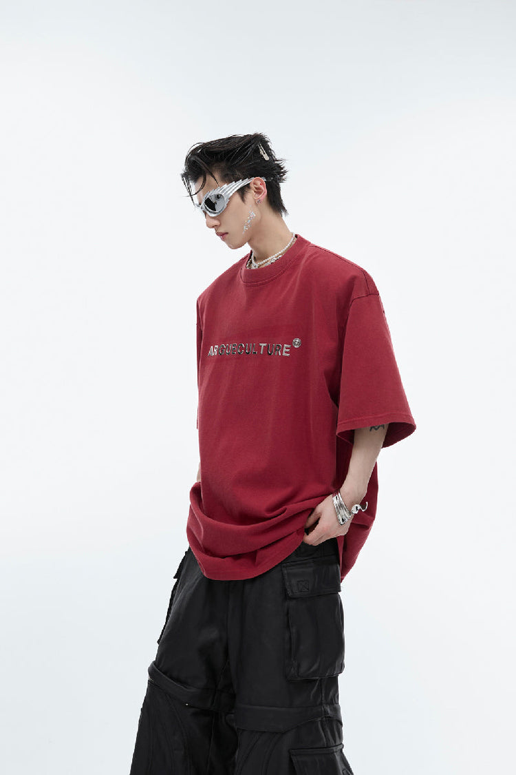 Metal Logo Shoulder Pad Tee — Argue Culture — view 3