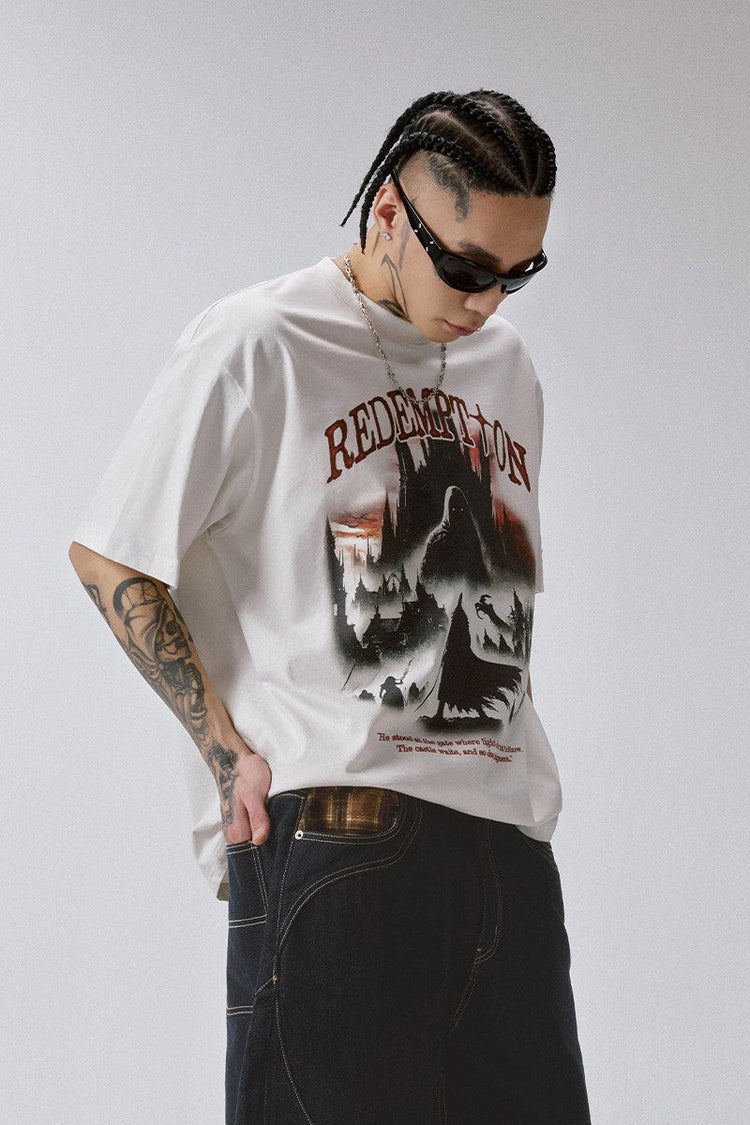 Vintage Castle Graphic T-Shirt — F2CE — view 3