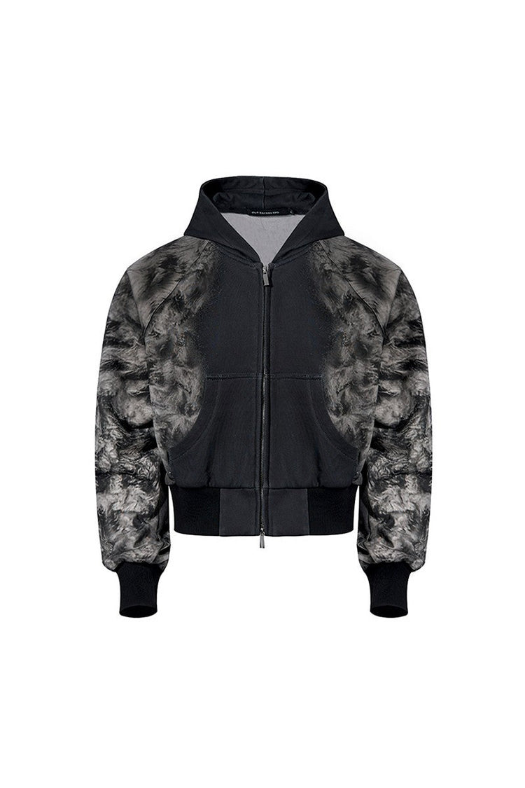 Smoke Camo Zip-Up Hoodie — STARTEXCEEDEND — view 5