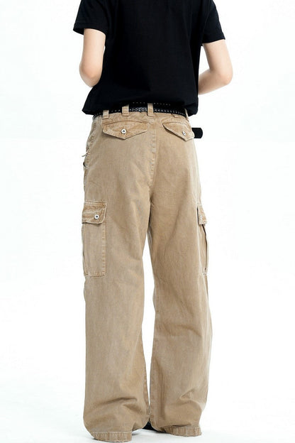 Distressed Washed Cargo Pants