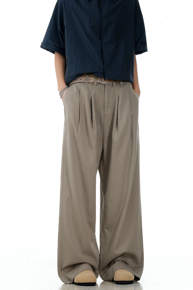 Camel Pleated Trousers