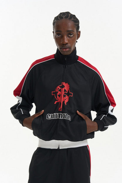 Horse Print Relaxed Track Jacket