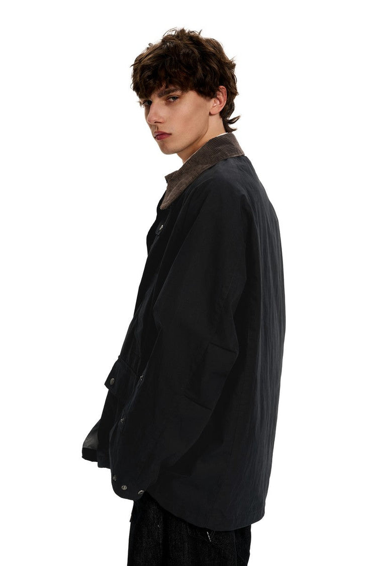 Corduroy Collar Casual Jacket — Trenqor Basics — view 4