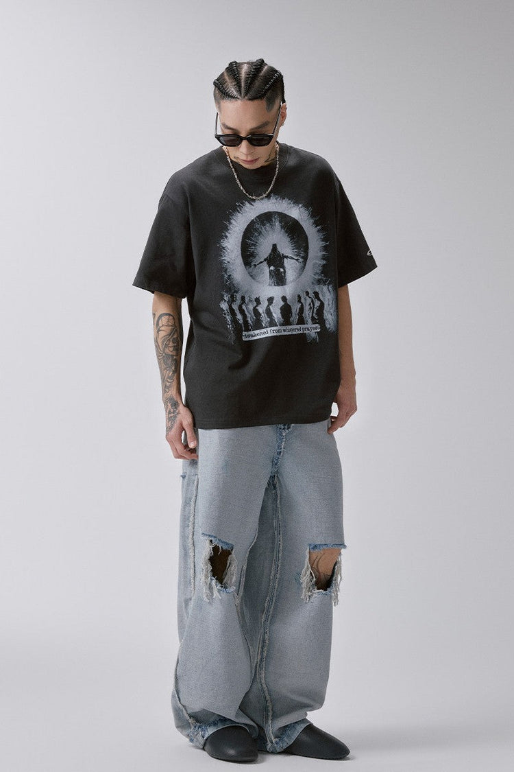 Prayer Graphic Oversized T-Shirt — F2CE — view 3