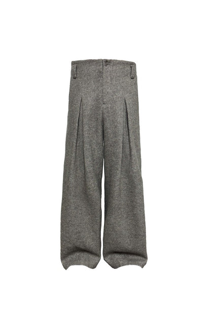 Pleated Wool Twill Trousers