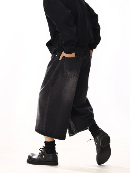 Vintage Black Cropped Shorts