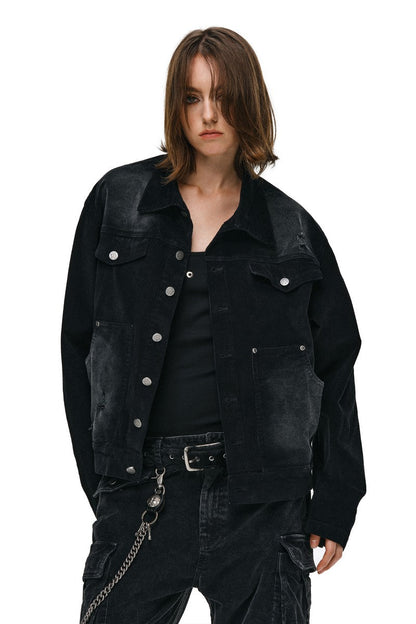 Distressed Corduroy Work Jacket