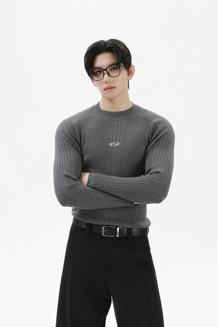 Slim Fit Ribbed Knit Sweater — Turntide — view 3