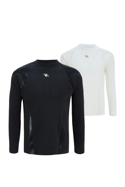 Ribbed Cotton Leather Patch Tee
