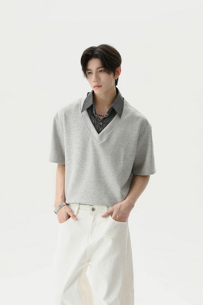 Layered Look Short Sleeve Tee