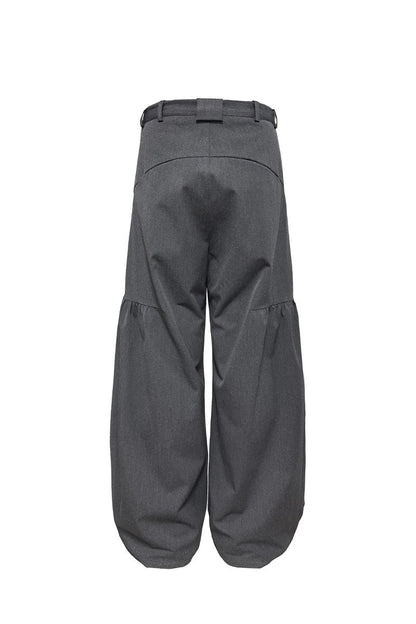 Wool Blend Pleated Trousers
