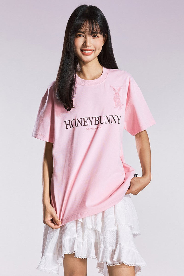 Embroidered Bunny Graphic Tee — Remedy — view 7