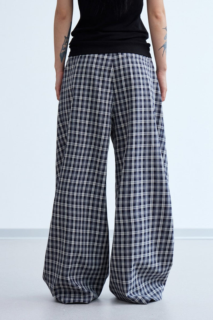 Pleated Plaid Wide Pants — PeopleStyle — view 2