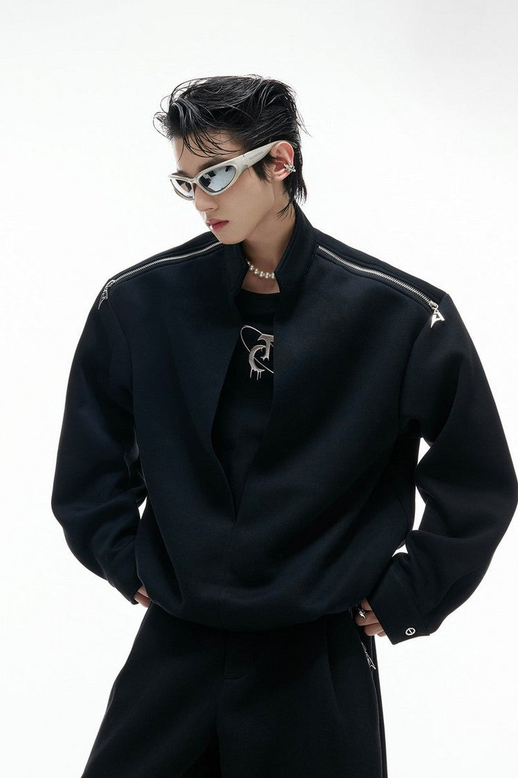 Layered Zip Mock Neck Sweater — Argue Culture