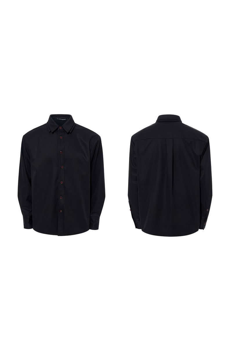Double Collar Padded Dress Shirt