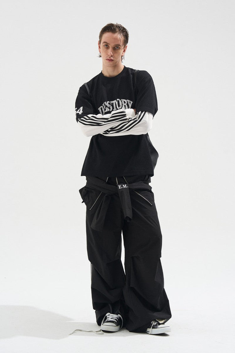 Pleated Utility Track Pants — Blind/No Plan