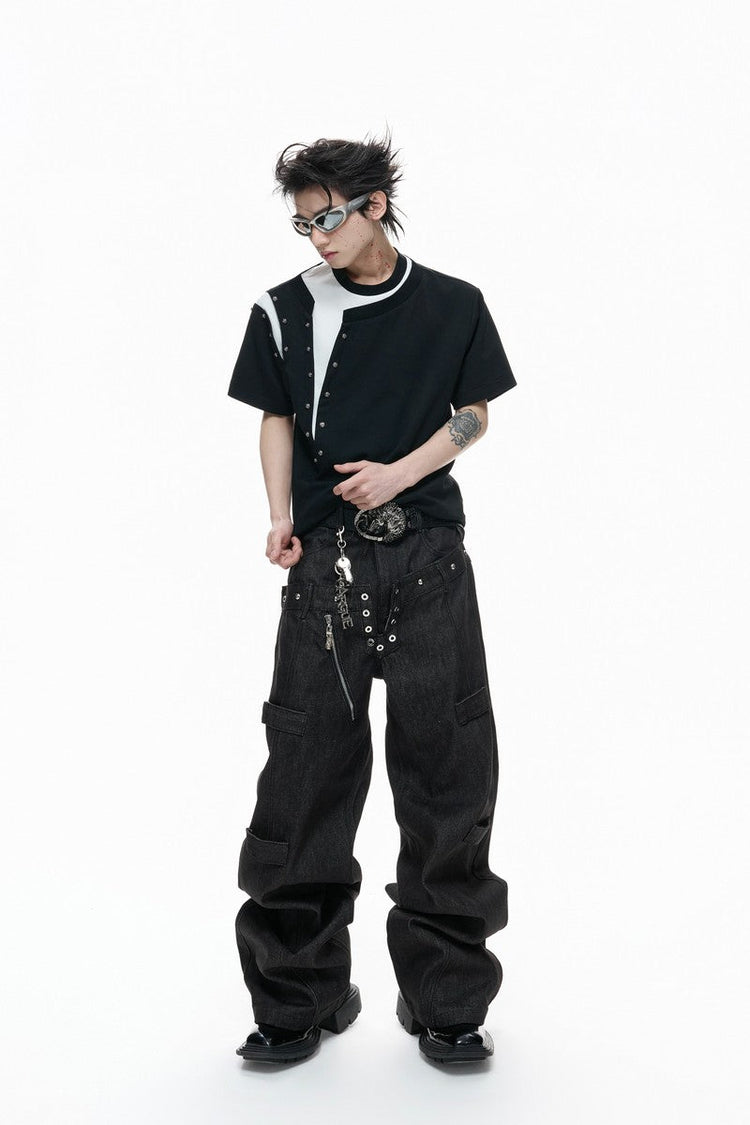 Studded Layered Short Sleeve Tee — Argue Culture — view 2