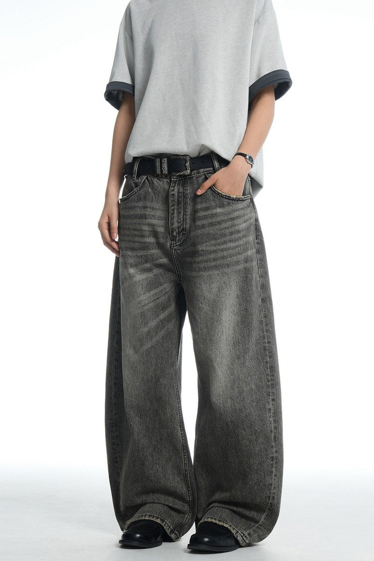 Whiskered Black Gold Jeans — Trenqor Basics — view 2