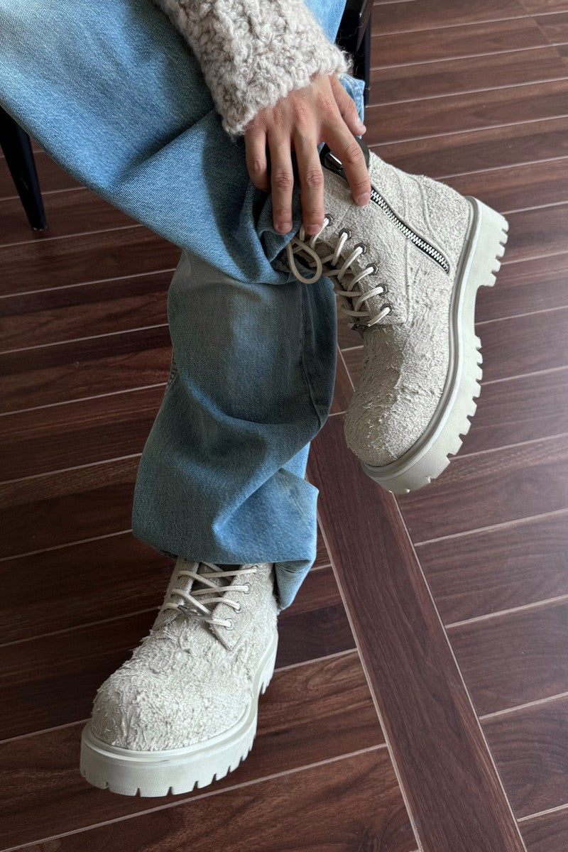 Destroyed Leather Work Boots