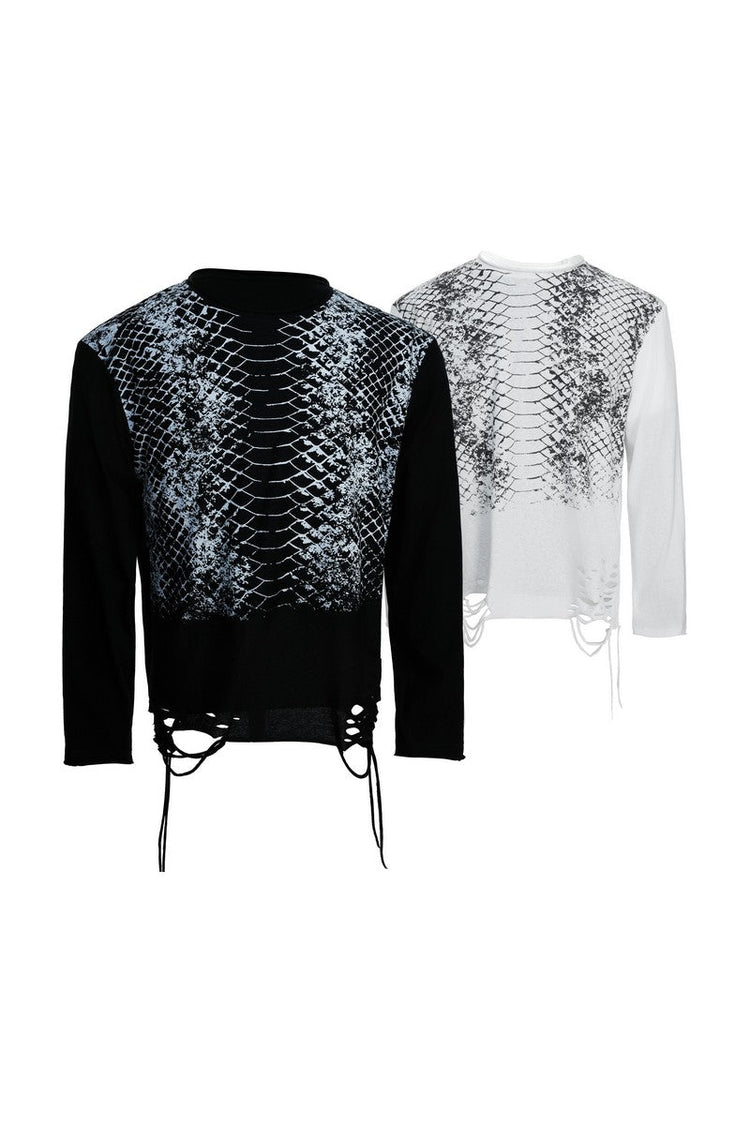 Gradient Snakeskin Fringe Tee — Argue Culture