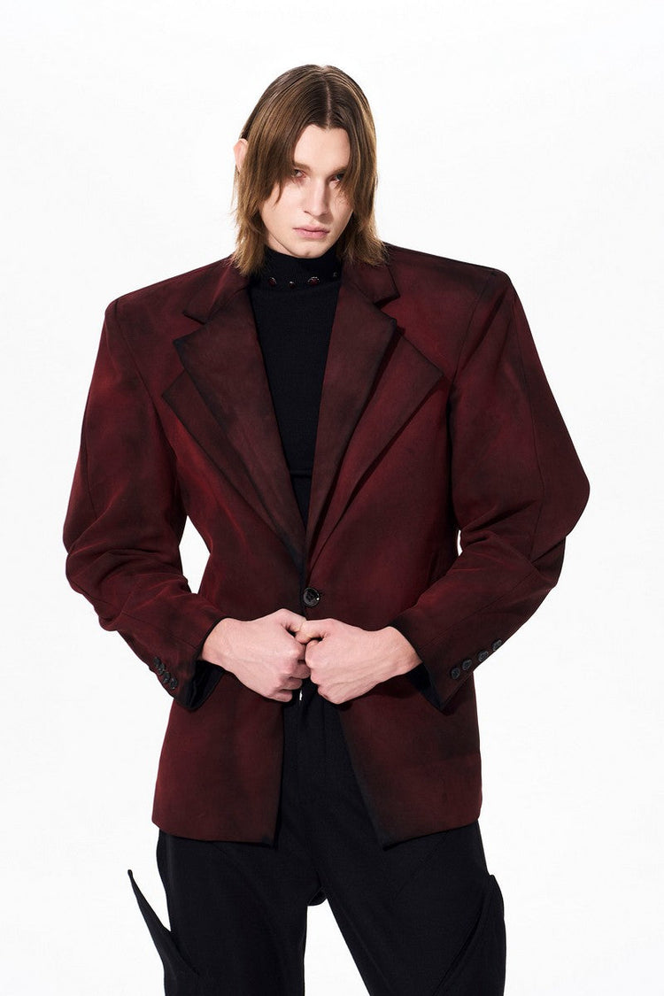 Distressed Suede Layered Blazer — STARTEXCEEDEND