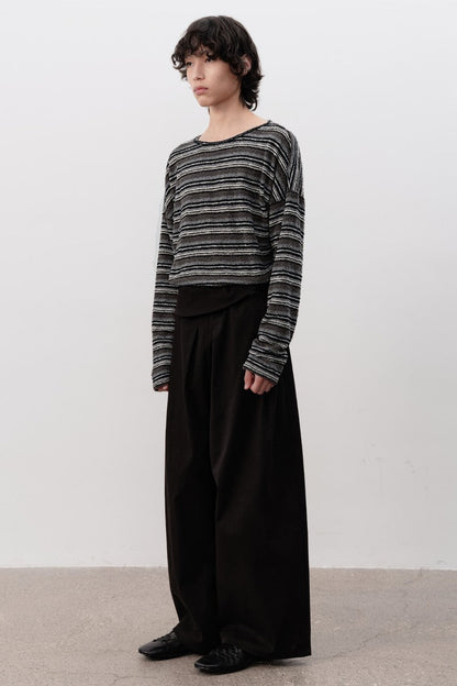 Striped Knit Oversized Long Sleeve