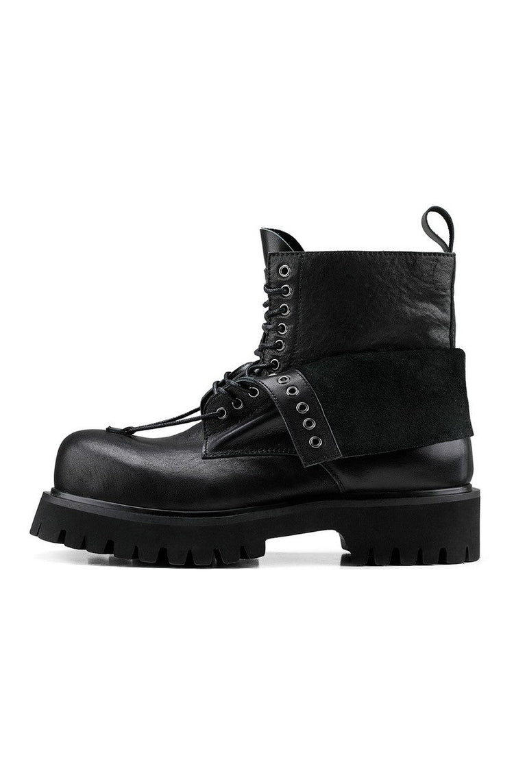 Platform Leather Boots — Hanqiaoriji — view 2