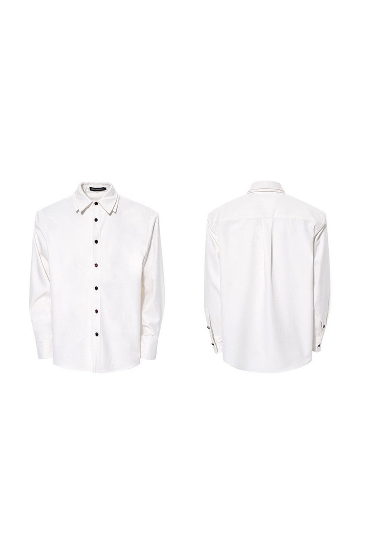 Double Collar Padded Dress Shirt — STARTEXCEEDEND — view 5